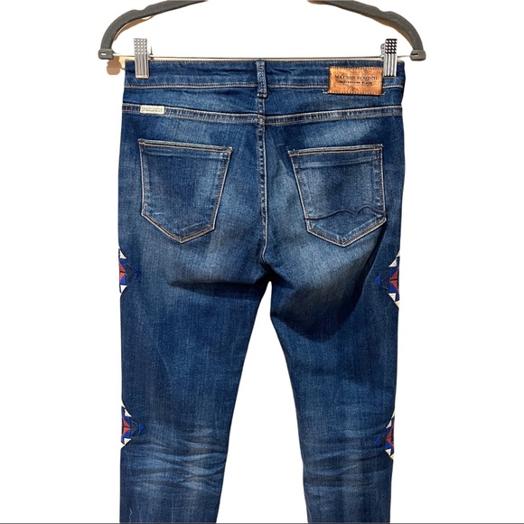 Maison Scotch Amsterdams Blauw La Parisienne Navajo Embroidered Jeans (27/32) - Picture 7 of 13
